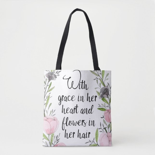 Inspirational quote tote bag (Front)