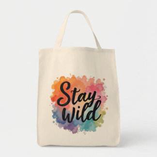 Inspirational Quote Tote Bag with Colourful Abstra