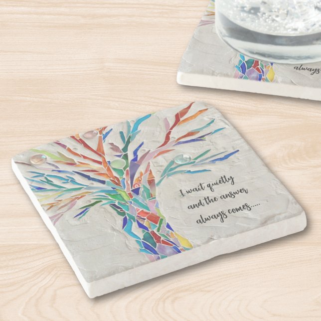 Inspirational Quote Tree Stone Coaster (Creator Uploaded)