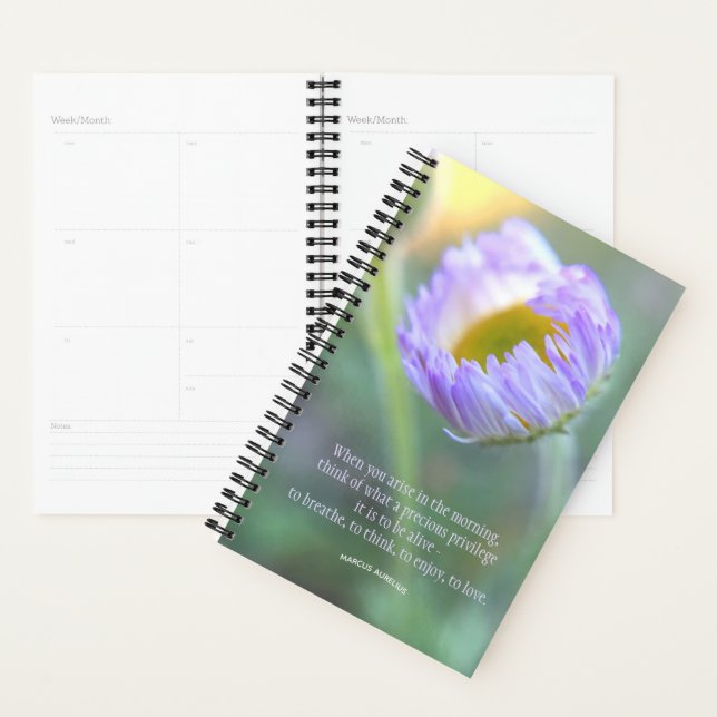 Inspirational Quote Typography Floral Macro Photo Planner (Display)