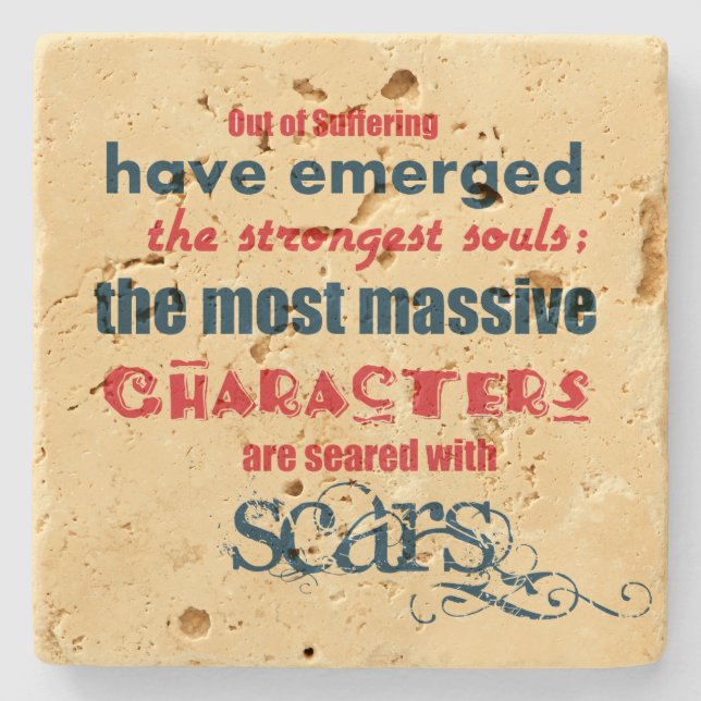 Inspirational Quote Typography Stone Coaster (Front)