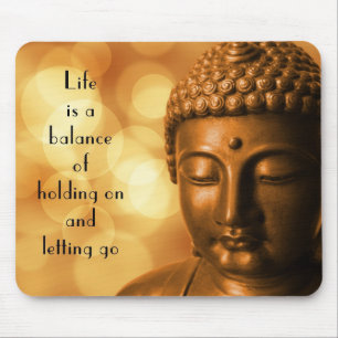 Inspirational Quote with a Buddha Image Mouse Mat