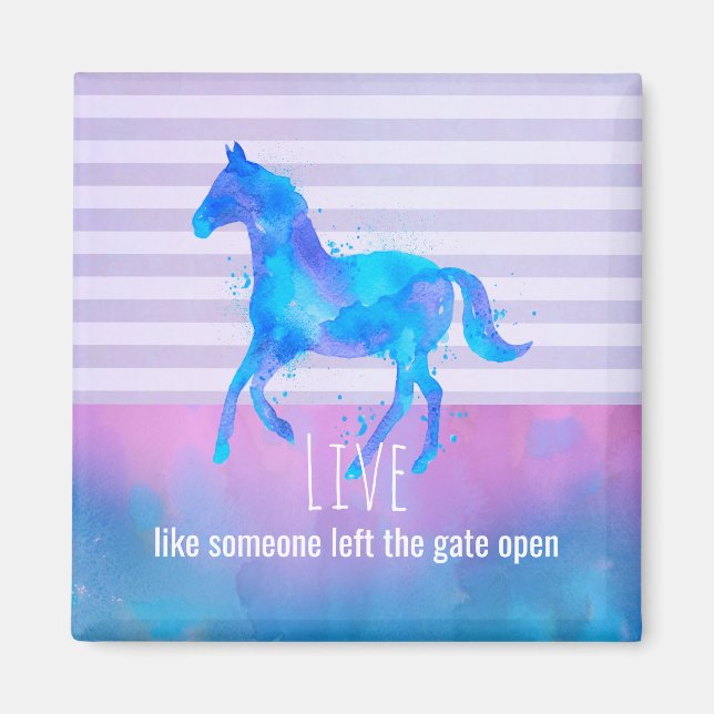 Inspirational Quote with a Horse Running Free Magnet (Front)