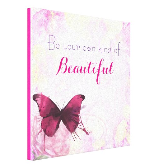Inspirational Quote With A Watercolor Butterfly Canvas Print