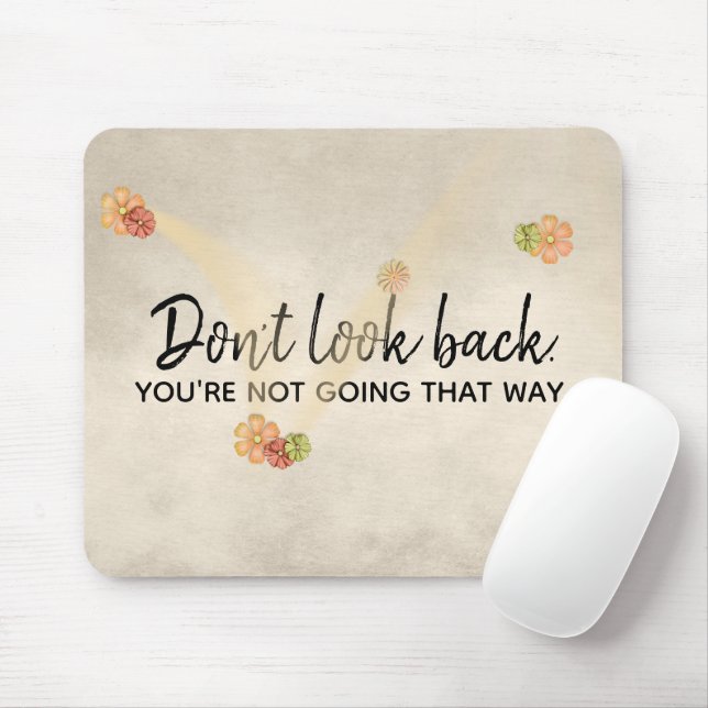 Inspirational Quote With Flowers Mouse Mat (With Mouse)