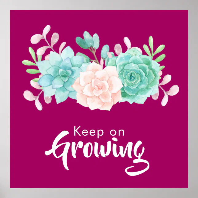 Inspirational Quote with Pastel Flowers Poster | Zazzle