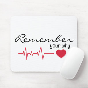 Inspirational Quote With Red Heartbeat Mouse Mat