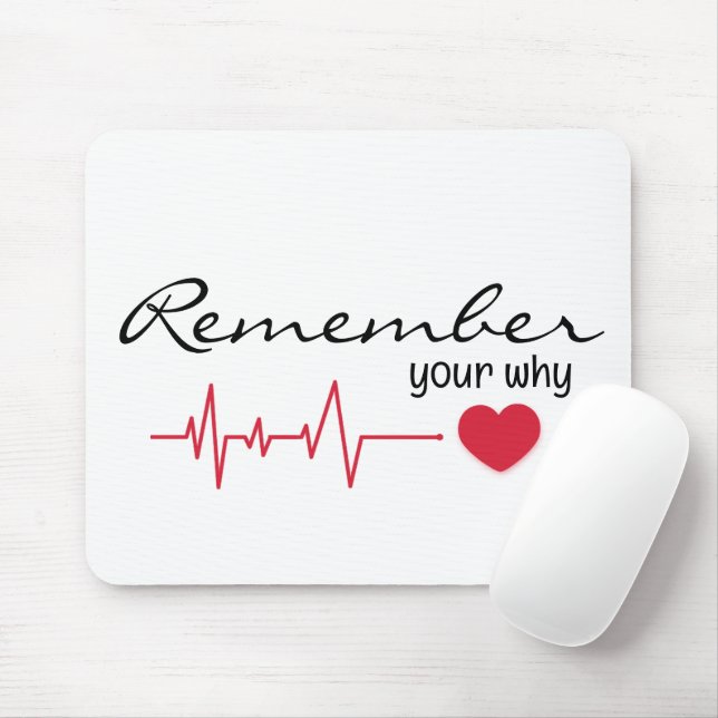 Inspirational Quote With Red Heartbeat Mouse Mat (With Mouse)