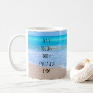 Inspirational Quote with Tropical Beach Scene Coffee Mug