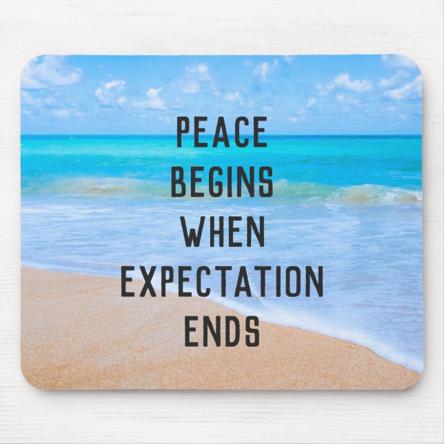 Inspirational Quote with Tropical Beach Scene Mouse Mat (Front)