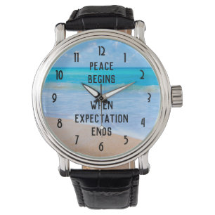 Inspirational Quote with Tropical Beach Scene Watch