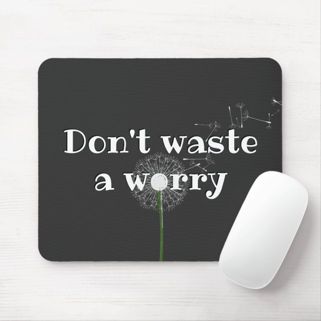 Inspirational Quote With White Dandelion Mouse Mat (With Mouse)