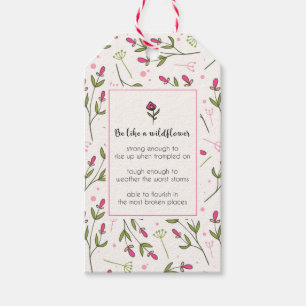Inspirational Quote With Wildflower Pattern Gift Tags