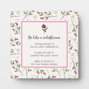 Inspirational Quote With Wildflower Pattern Plaque