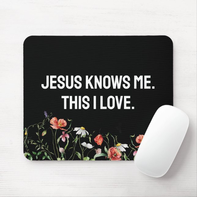 Inspirational Quote With Wildflowers Mouse Mat (With Mouse)