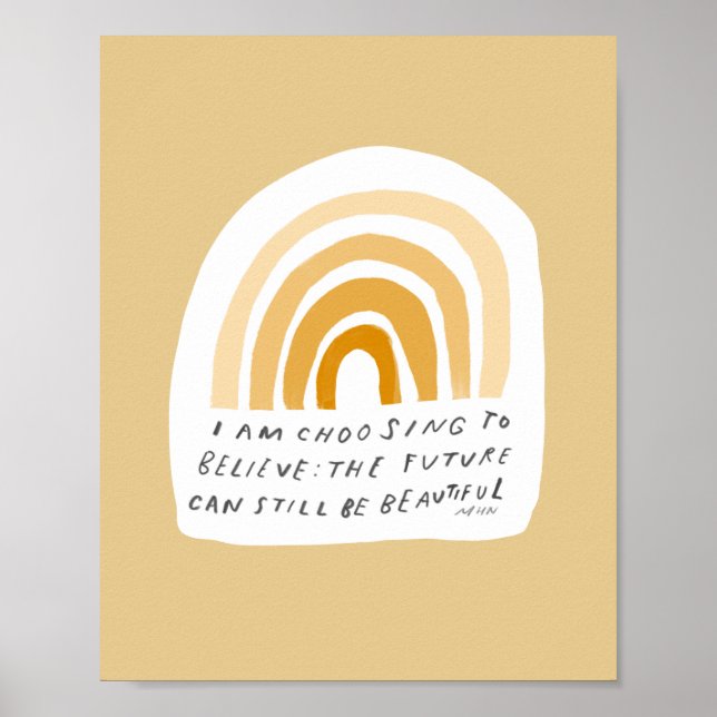 Inspirational Quote Yellow Bedroom Aesthetic Poster (Front)