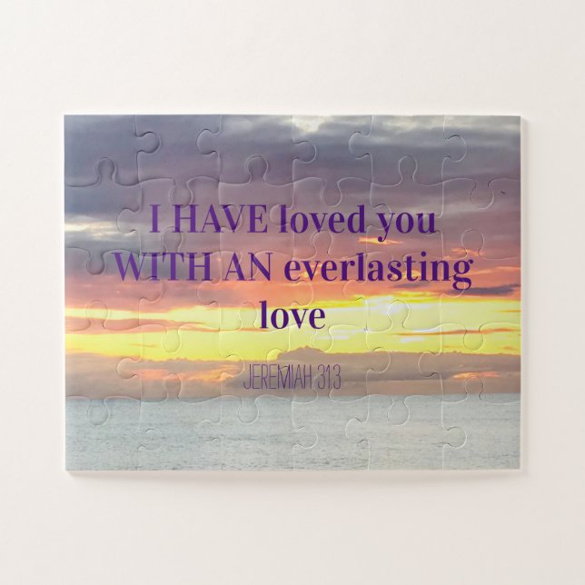 Inspirational quotes Bible Verse Christian Sunset  Jigsaw Puzzle (Horizontal)