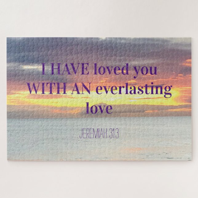 Inspirational quotes Bible Verse Christian Sunset Jigsaw Puzzle (Horizontal)