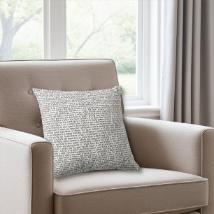 Inspirational Quotes on Home in Black and White Cushion