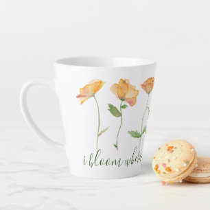Inspirational Quotes Orange Poppies Latte Mug