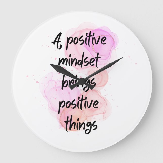 inspirational quotes positive, Get Motivated Large Clock (Front)