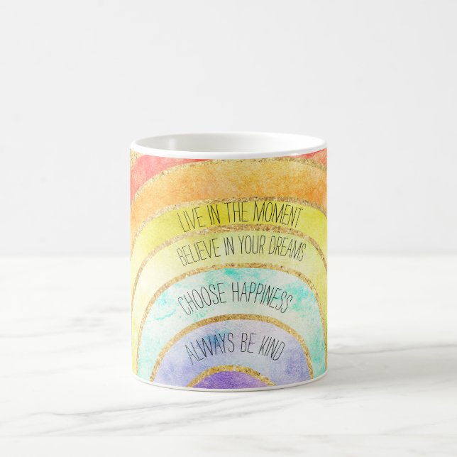 Inspirational Quotes Rainbow Coffee Mug (Center)
