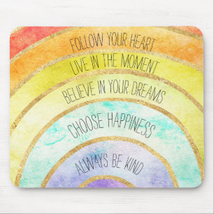 Inspirational Quotes Rainbow Mouse Mat
