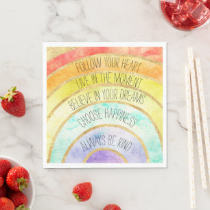 Inspirational Quotes Rainbow   Napkin