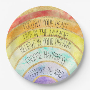 Inspirational Quotes Rainbow     Paper Plate
