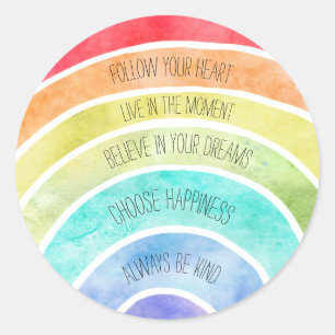 Inspirational Quotes Rainbow personalised Classic Round Sticker