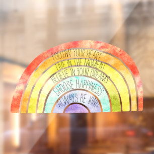 Inspirational Quotes Rainbow  Window Cling