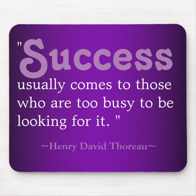Inspirational Quotes Thoreau:Success Mouse Mat (Front)
