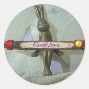 Inspirational Rabbit: Always Love Sign Art Print  Classic Round Sticker