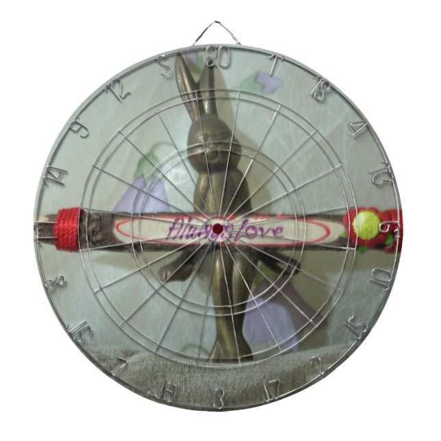 Inspirational Rabbit: Always Love Sign Art Print  Dartboard (Front)