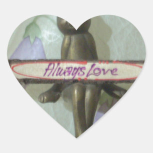 Inspirational Rabbit: Always Love Sign Art Print  Heart Sticker