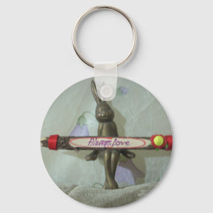 Inspirational Rabbit: Always Love Sign Art Print  Key Ring