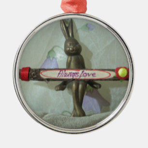 Inspirational Rabbit: Always Love Sign Art Print  Metal Tree Decoration