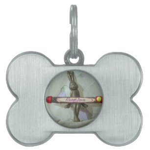 Inspirational Rabbit: Always Love Sign Art Print  Pet Name Tag