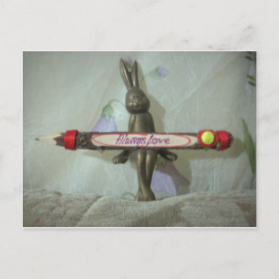 Inspirational Rabbit: Always Love Sign Art Print  Postcard