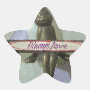 Inspirational Rabbit: Always Love Sign Art Print  Star Sticker