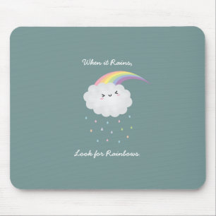 Inspirational Rainbow Quote Encouraging Saying Mouse Mat