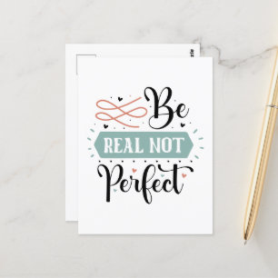 Inspirational real perfect word art postcard