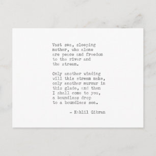 Inspirational Real Typewriter Quote -Kahlil Gibran Postcard