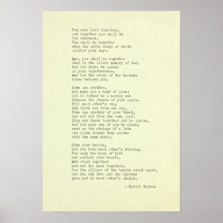 Inspirational Real Typewriter Quote Kahlil Gibran Poster