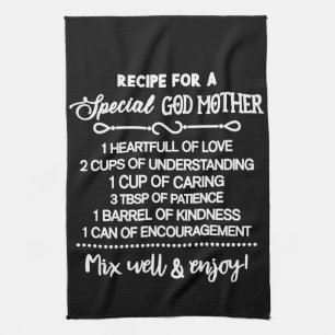 Inspirational Recipe For A Special Godmother Tea Towel