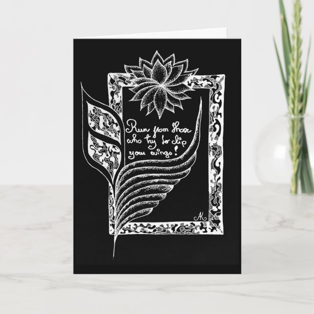 Inspirational red flags illustrated quote  card (Front)