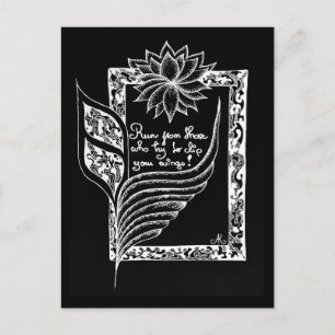 Inspirational red flags illustrated quote postcard