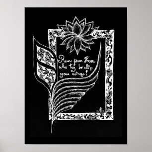 Inspirational red flags illustrated quote poster