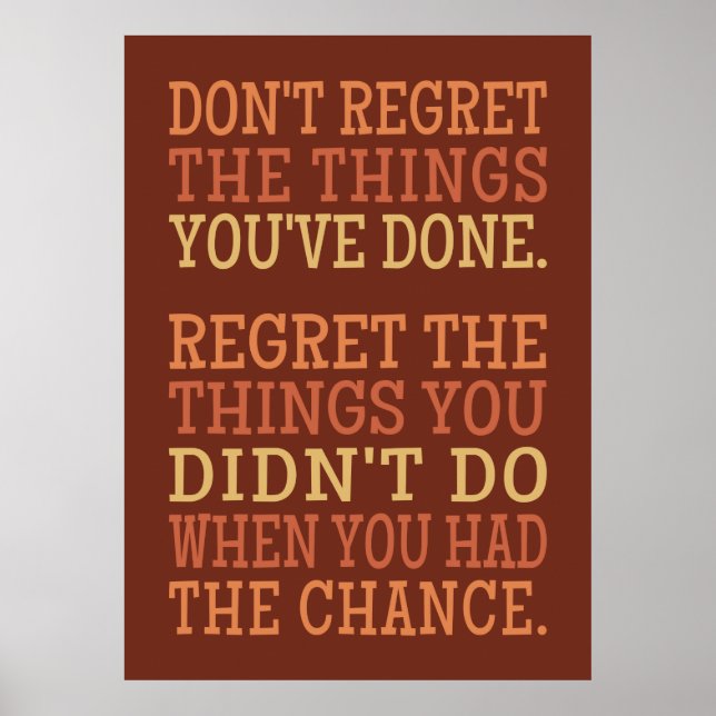 Inspirational REGRETS poster (Front)
