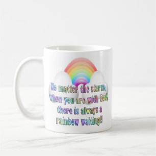 Inspirational Religious Coffee Mug Cup Rainbow